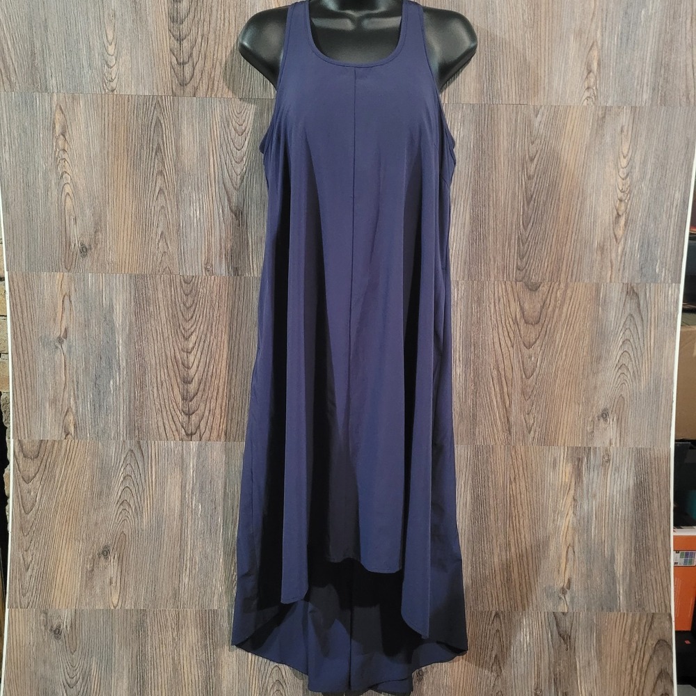 Halara Breezeful Racerback High-Low Midi Dress Size M Patriot Blue Flowy Pockets